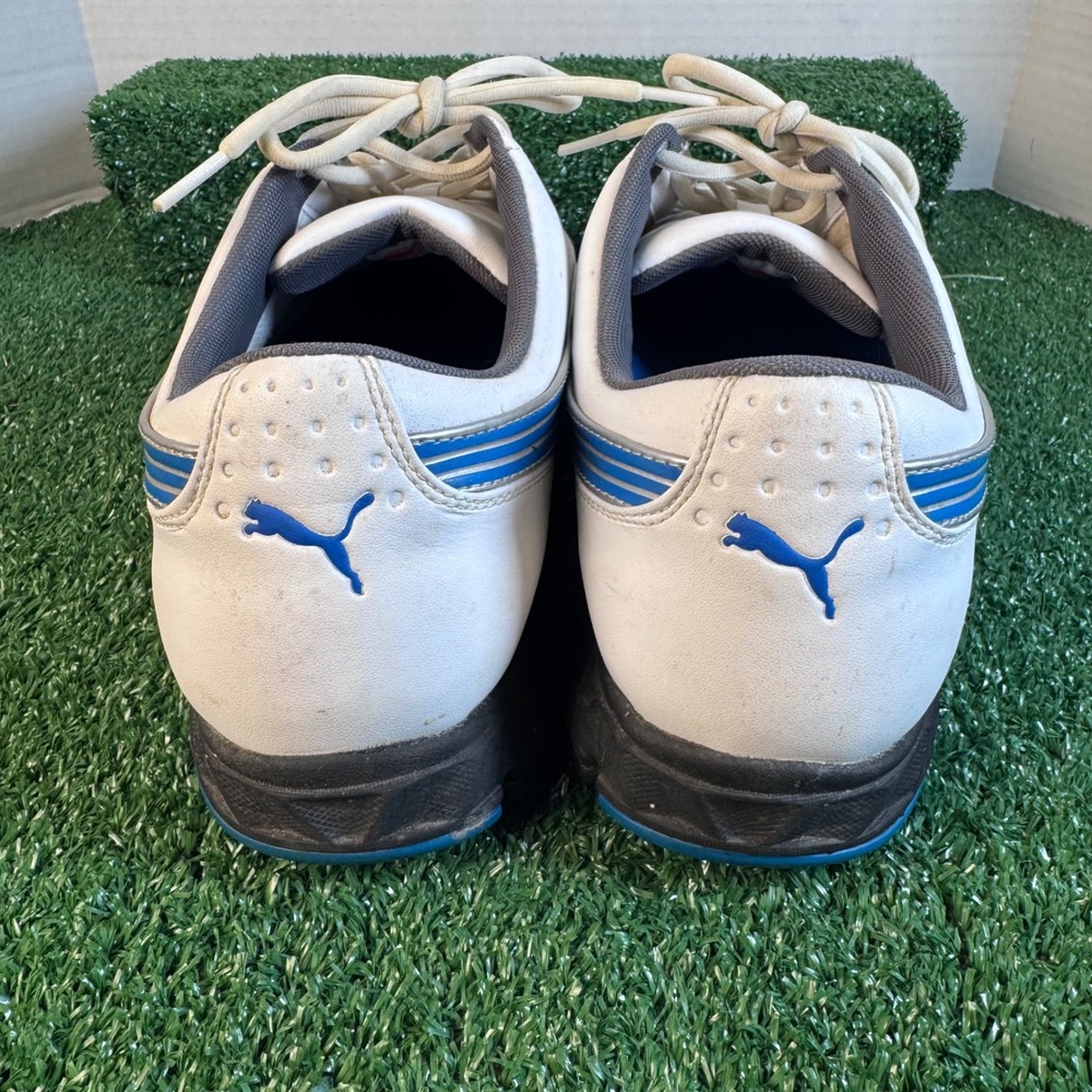 Puma Amp Mens Golf Shoes White Blue 186487-04 Size 11 Low Top - Picture 9 of 11